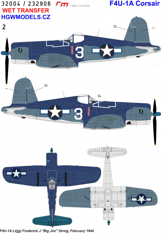 HGW HGW232906 1:32 Vought F4U-1A Corsair VF-17 "Jolly Rogers"
