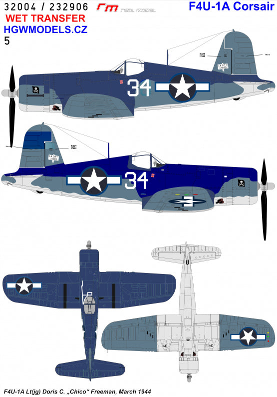 HGW HGW232906 1:32 Vought F4U-1A Corsair VF-17 "Jolly Rogers"