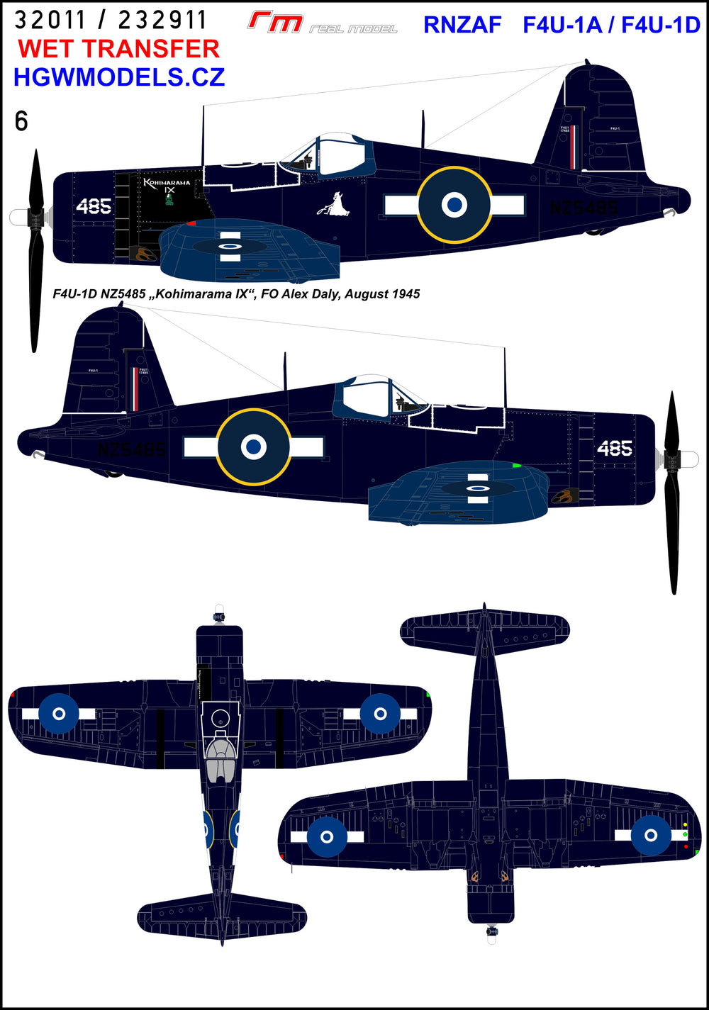 HGW HGW232911 1:32 RNZAF Vought F4U-1A / F4U-1D Corsair