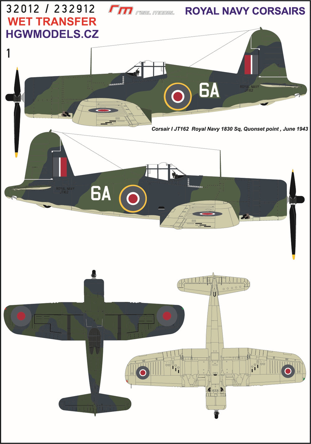 HGW HGW232912 1:32 Royal NAVY Corsairs