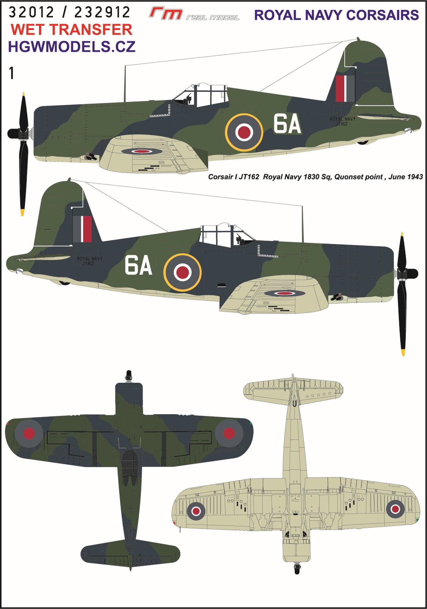HGW HGW232912 1:32 Royal NAVY Corsairs