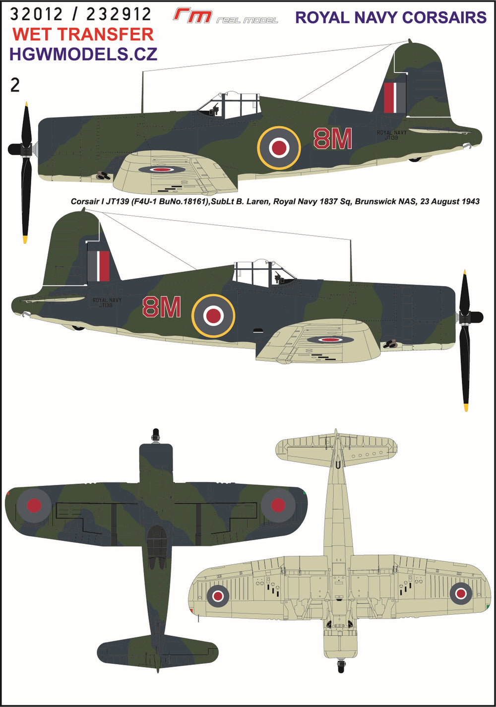 HGW HGW232912 1:32 Royal NAVY Corsairs