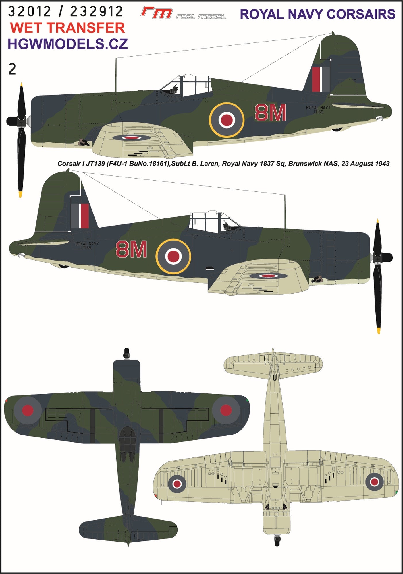 HGW HGW232912 1:32 Royal NAVY Corsairs