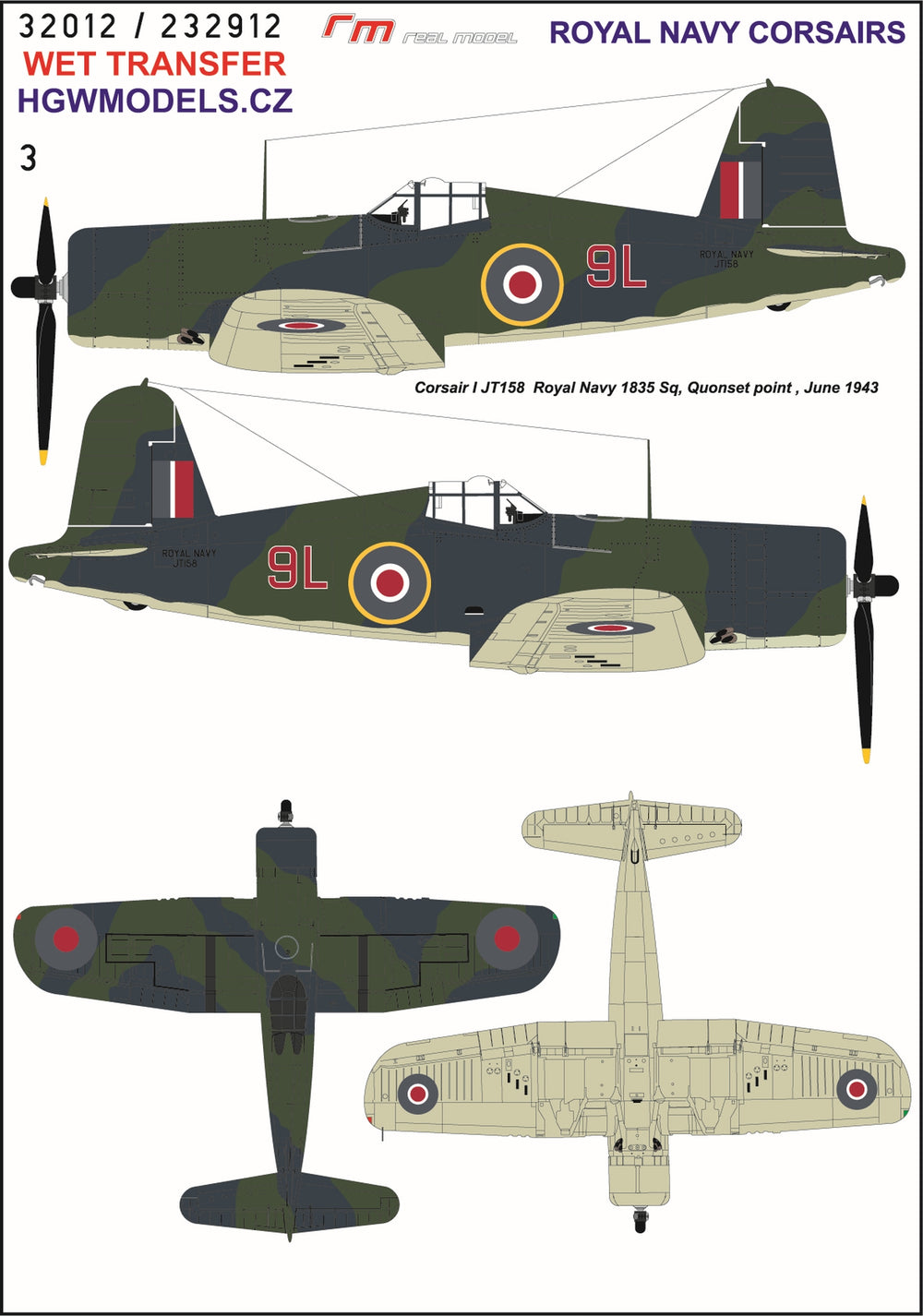 HGW HGW232912 1:32 Royal NAVY Corsairs