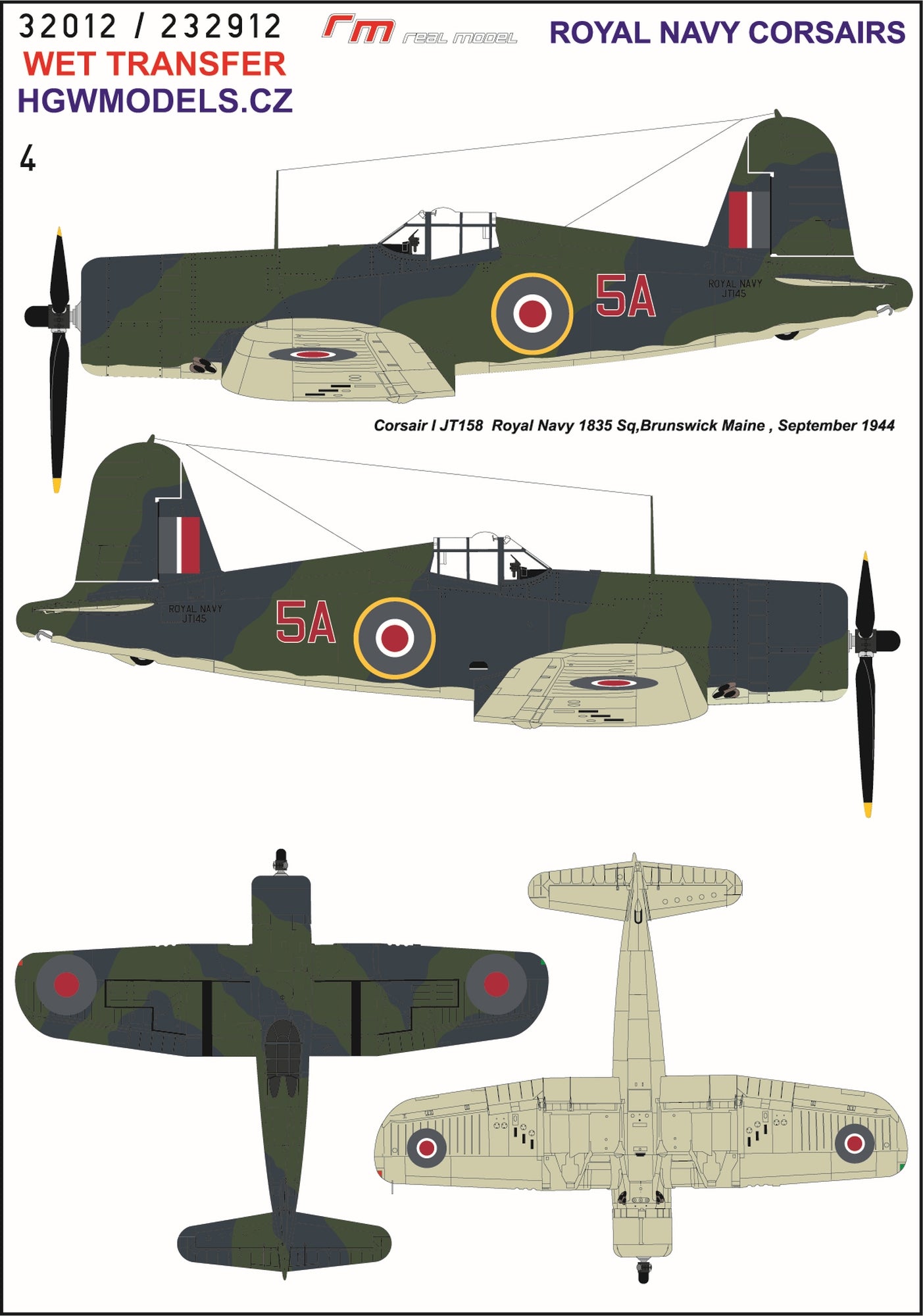 HGW HGW232912 1:32 Royal NAVY Corsairs