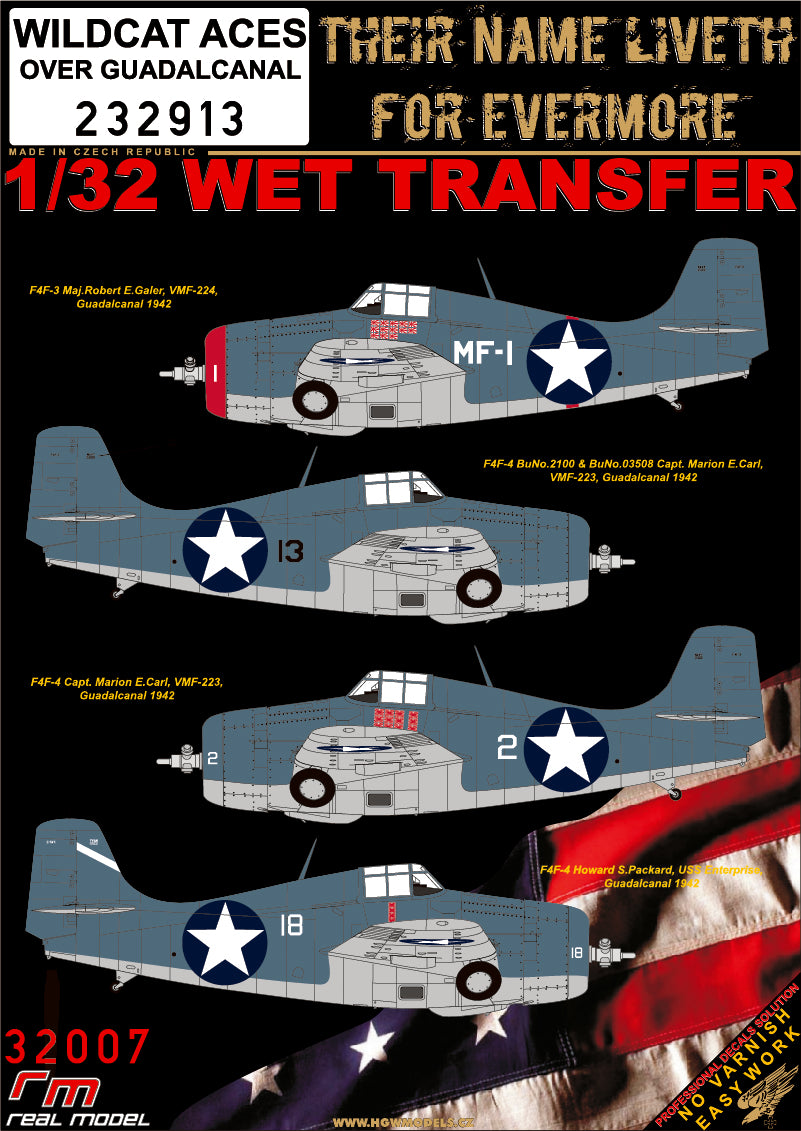 HGW HGW232913 1:32 Grumman F4F-3/F3F-4 Wilcat ACES over Guadalcanal