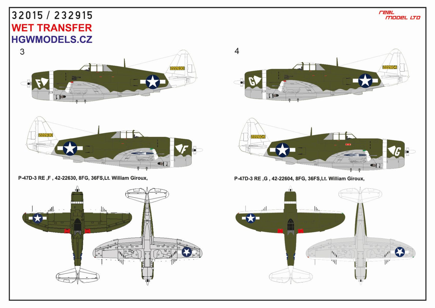 HGW HGW232915 1:32 Republic P-47D Thunderbolt Razorback OVER NEW GUINEA Pt.2