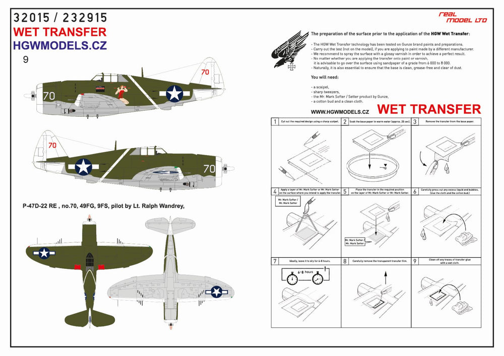 HGW HGW232915 1:32 Republic P-47D Thunderbolt Razorback OVER NEW GUINEA Pt.2