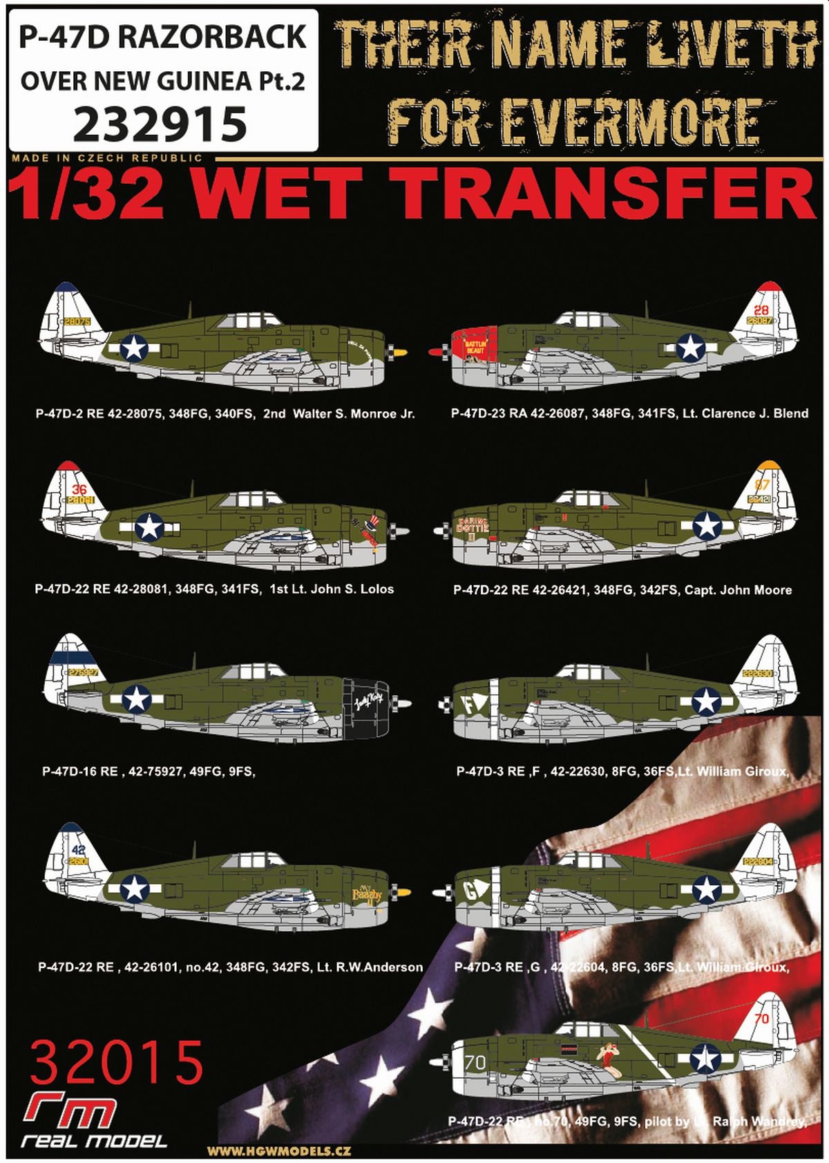 HGW HGW232915 1:32 Republic P-47D Thunderbolt Razorback OVER NEW GUINEA Pt.2