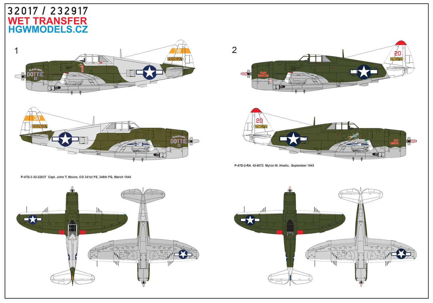 HGW HGW232917 1:32 Republic P-47D Thunderbolt RAZORBACK OVER NEW GUINEA Pt.4