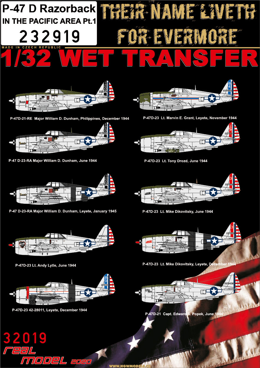 HGW HGW232919 1:32 Republic P-47D Thunderbolt Razorback IN THE PACIFIC AREA Pt.1