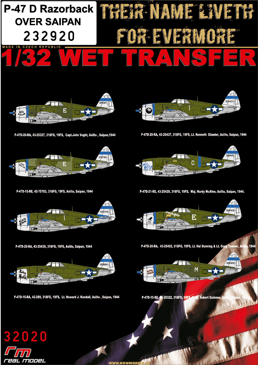 HGW HGW232920 1:32 Republic P-47D Thunderbolt Razorback over Saipan