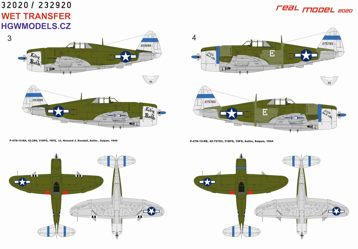 HGW HGW232920 1:32 Republic P-47D Thunderbolt Razorback over Saipan