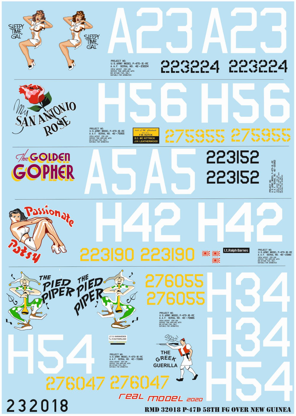 HGW HGW233918 1:32 Republic P-47D Thunderbolt Razorbacks 58TH OVER NEW GUINEA