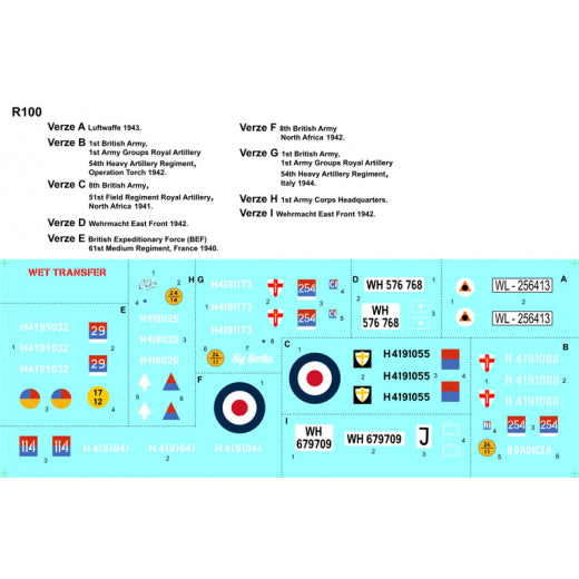 HGW HGW235004 1:35 Scammell Pioneer R100 Artillery Tractor Stencils