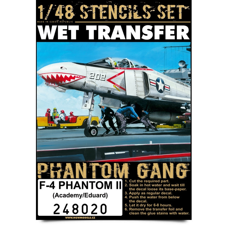 HGW HGW248020 1:48 McDonnell F-4B/N Phantom stencils on segments/panels