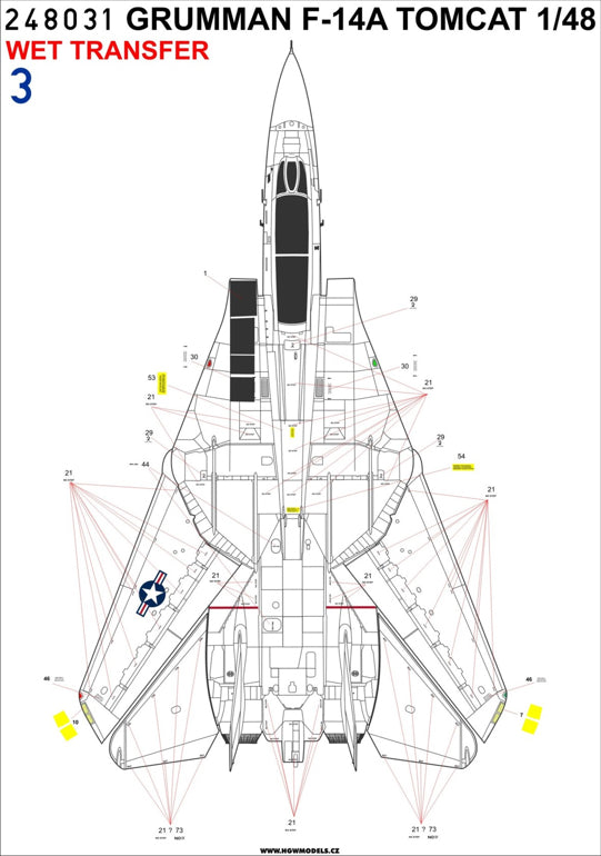 HGW 248031 Grumman F-14A Tomcat Stencils & RBF 1:48