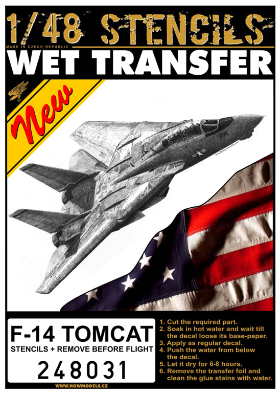 HGW 248031 Grumman F-14A Tomcat Stencils & RBF 1:48