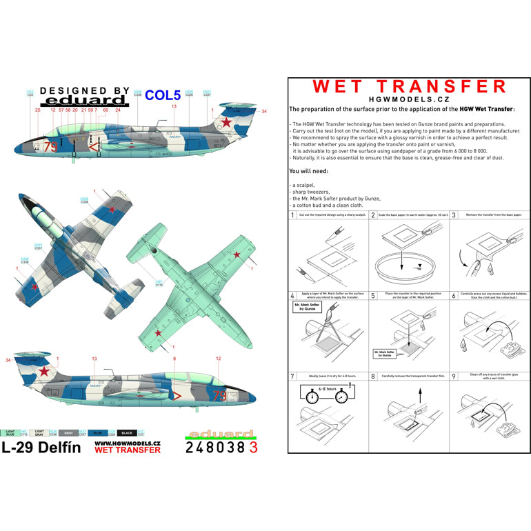 HGW HGW248038 1:48 Aero L-29 Delfin markings