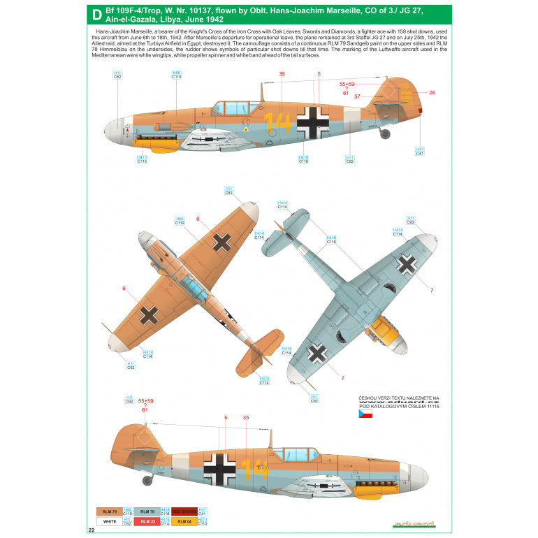 HGW HGW248050 1:48 Messerschmitt Bf-109 "Afrika"
