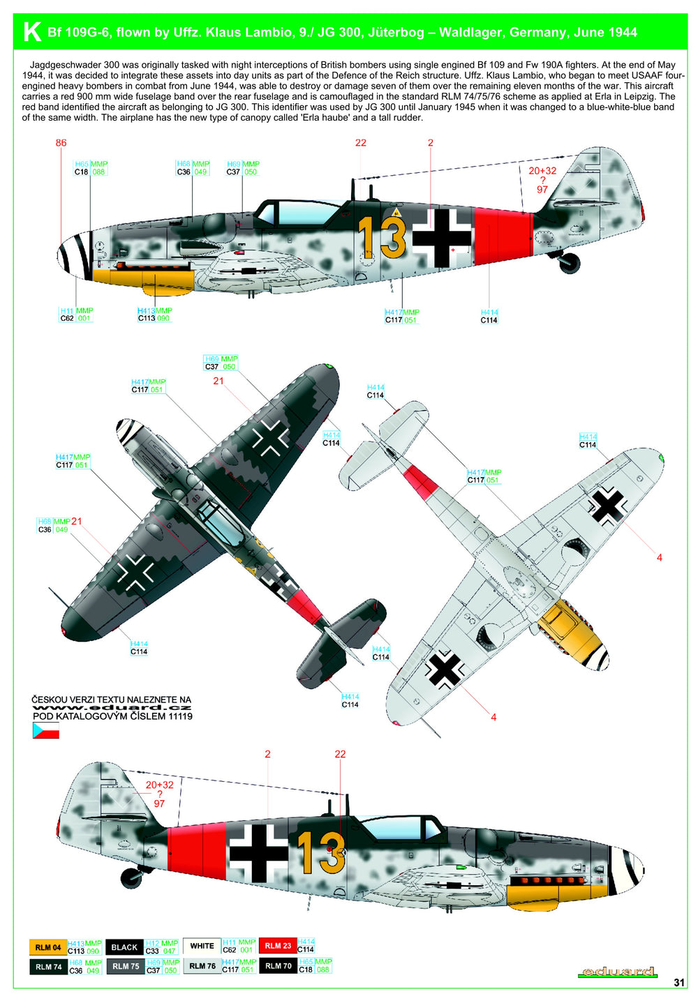 HGW HGW248060 1:48 Messerschmitt Bf-109G-6/Bf-109G-14 Reichsverteidigung