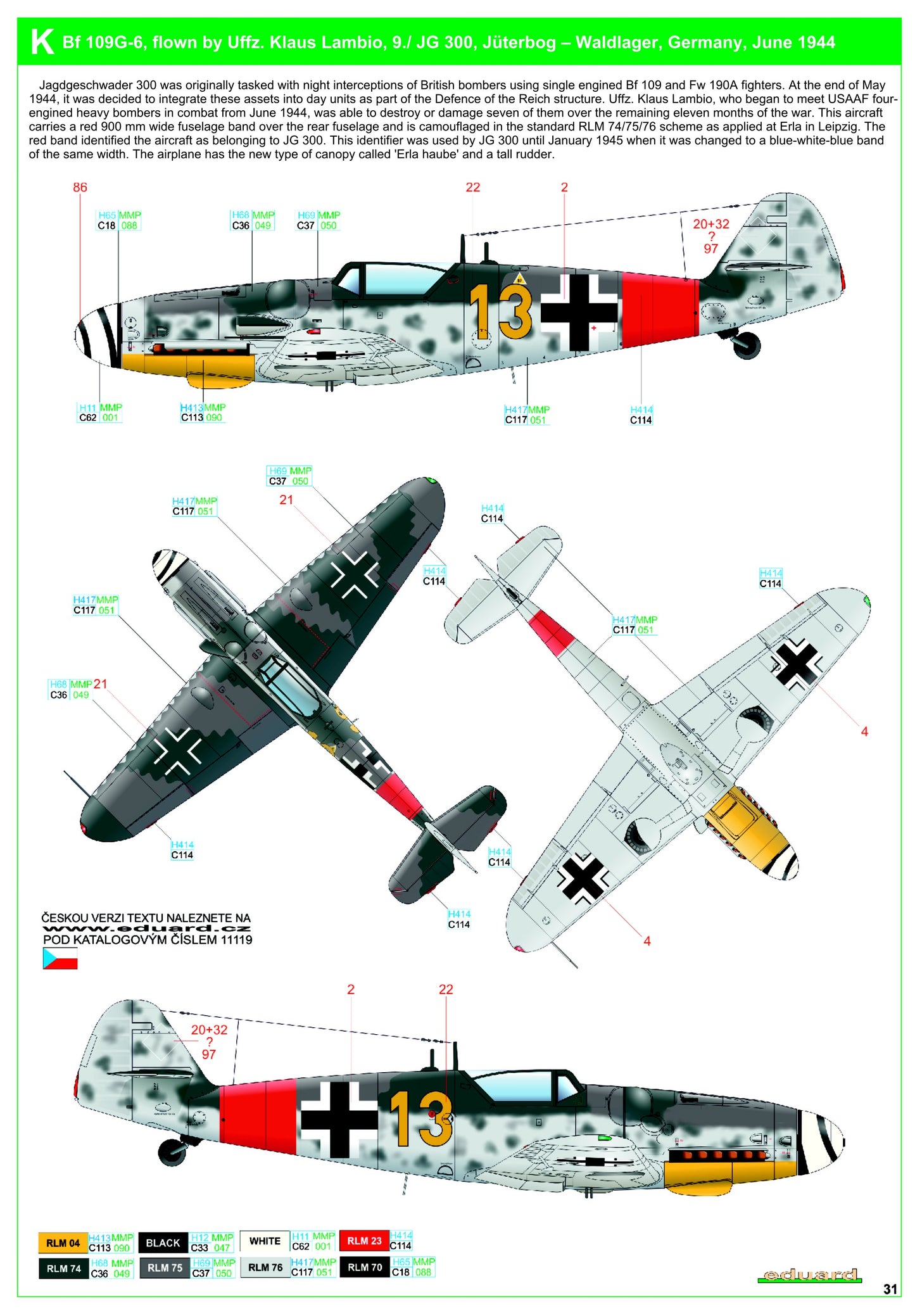 HGW HGW248060 1:48 Messerschmitt Bf-109G-6/Bf-109G-14 Reichsverteidigung