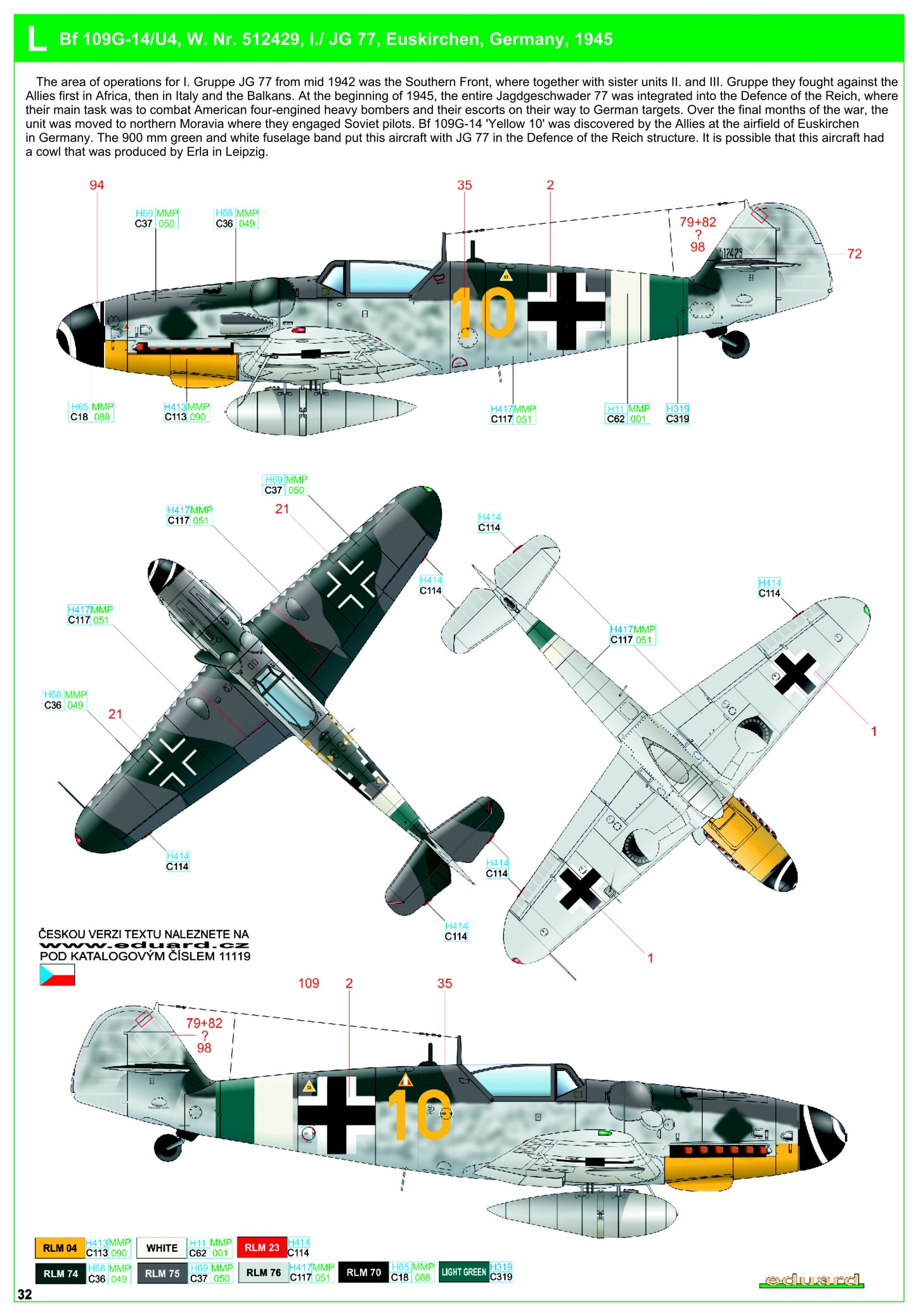 HGW HGW248060 1:48 Messerschmitt Bf-109G-6/Bf-109G-14 Reichsverteidigung