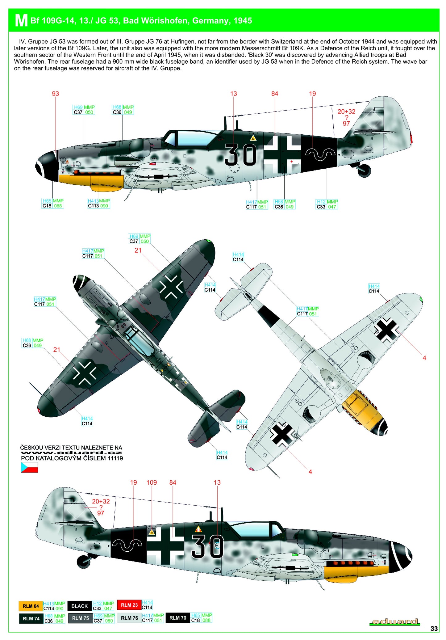 HGW HGW248060 1:48 Messerschmitt Bf-109G-6/Bf-109G-14 Reichsverteidigung