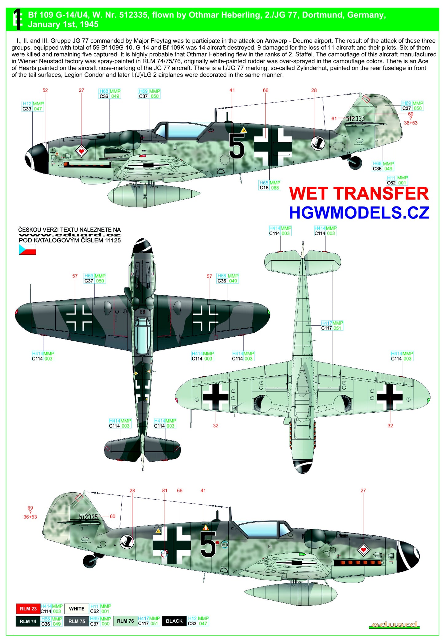 HGW HGW248069 1:48 Messerschmitt Bf-109G-14