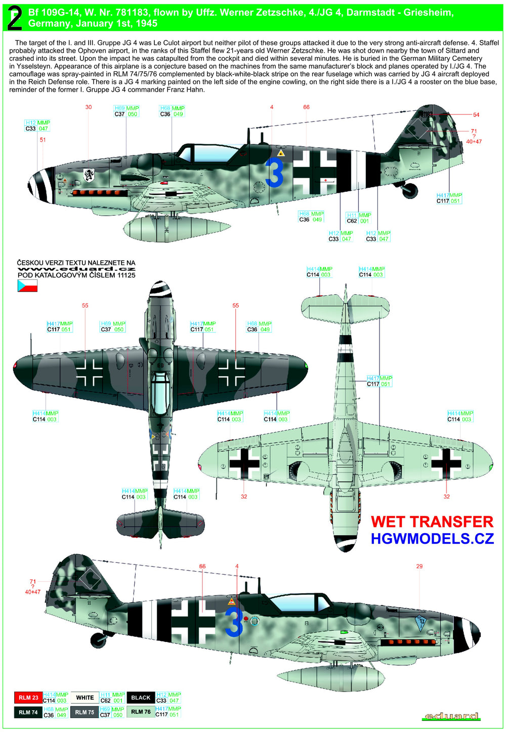 HGW HGW248069 1:48 Messerschmitt Bf-109G-14