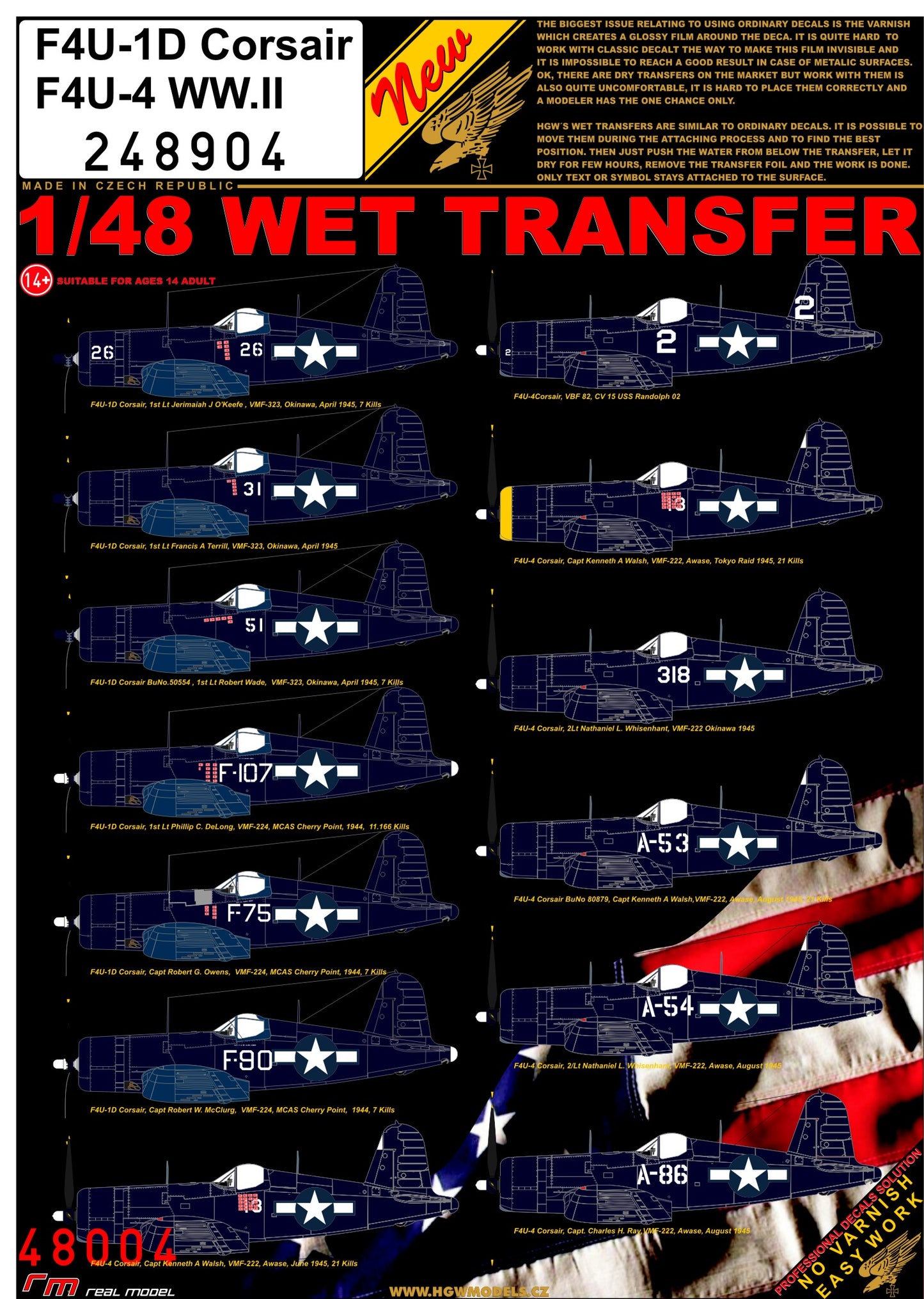 HGW HGW248904 1:48 Vought F4U-1D / F4U-4 Corsair WWII