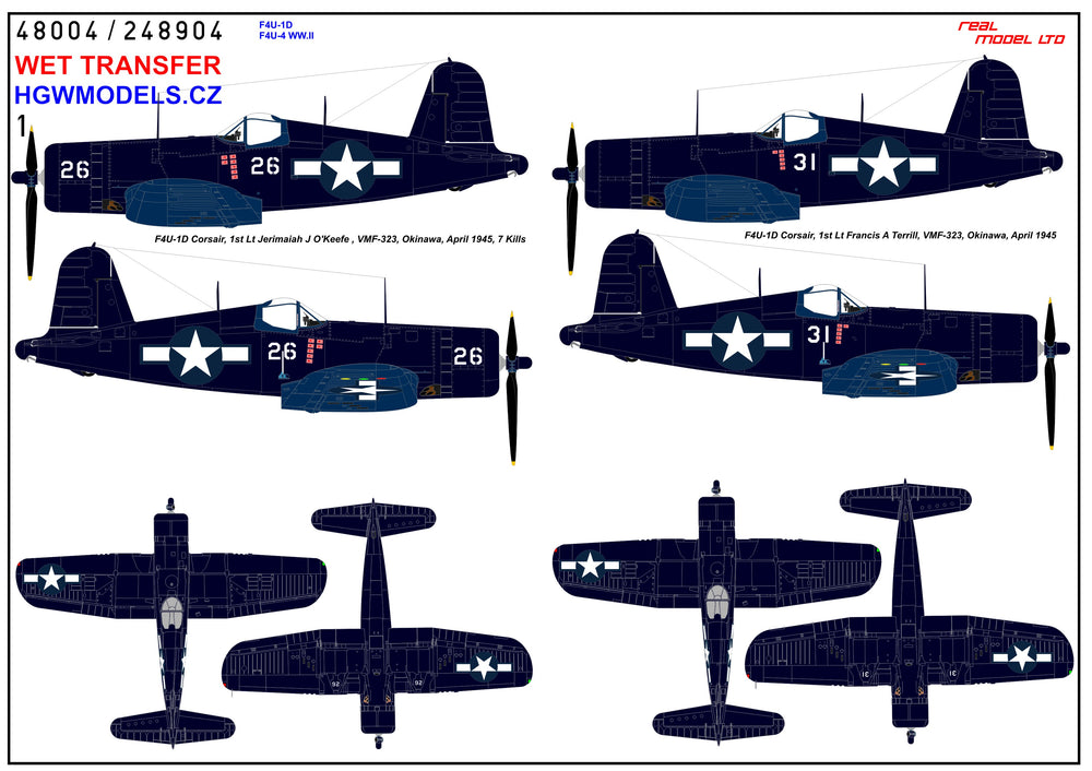 HGW HGW248904 1:48 Vought F4U-1D / F4U-4 Corsair WWII