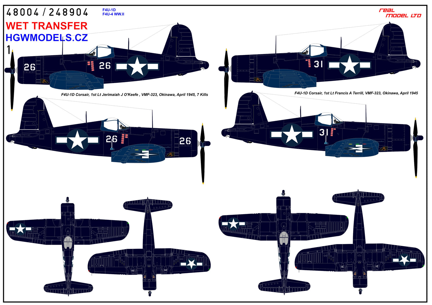 HGW HGW248904 1:48 Vought F4U-1D / F4U-4 Corsair WWII