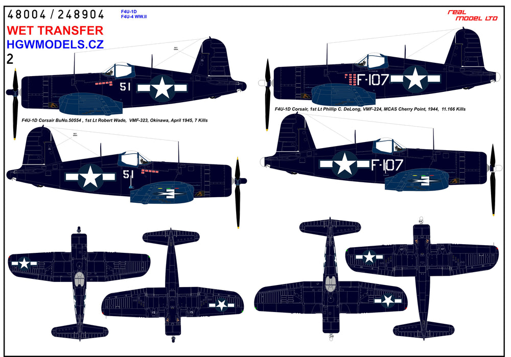 HGW HGW248904 1:48 Vought F4U-1D / F4U-4 Corsair WWII