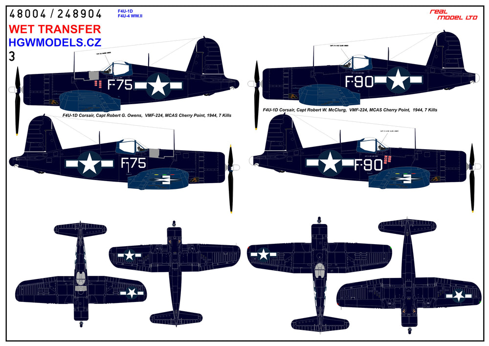 HGW HGW248904 1:48 Vought F4U-1D / F4U-4 Corsair WWII