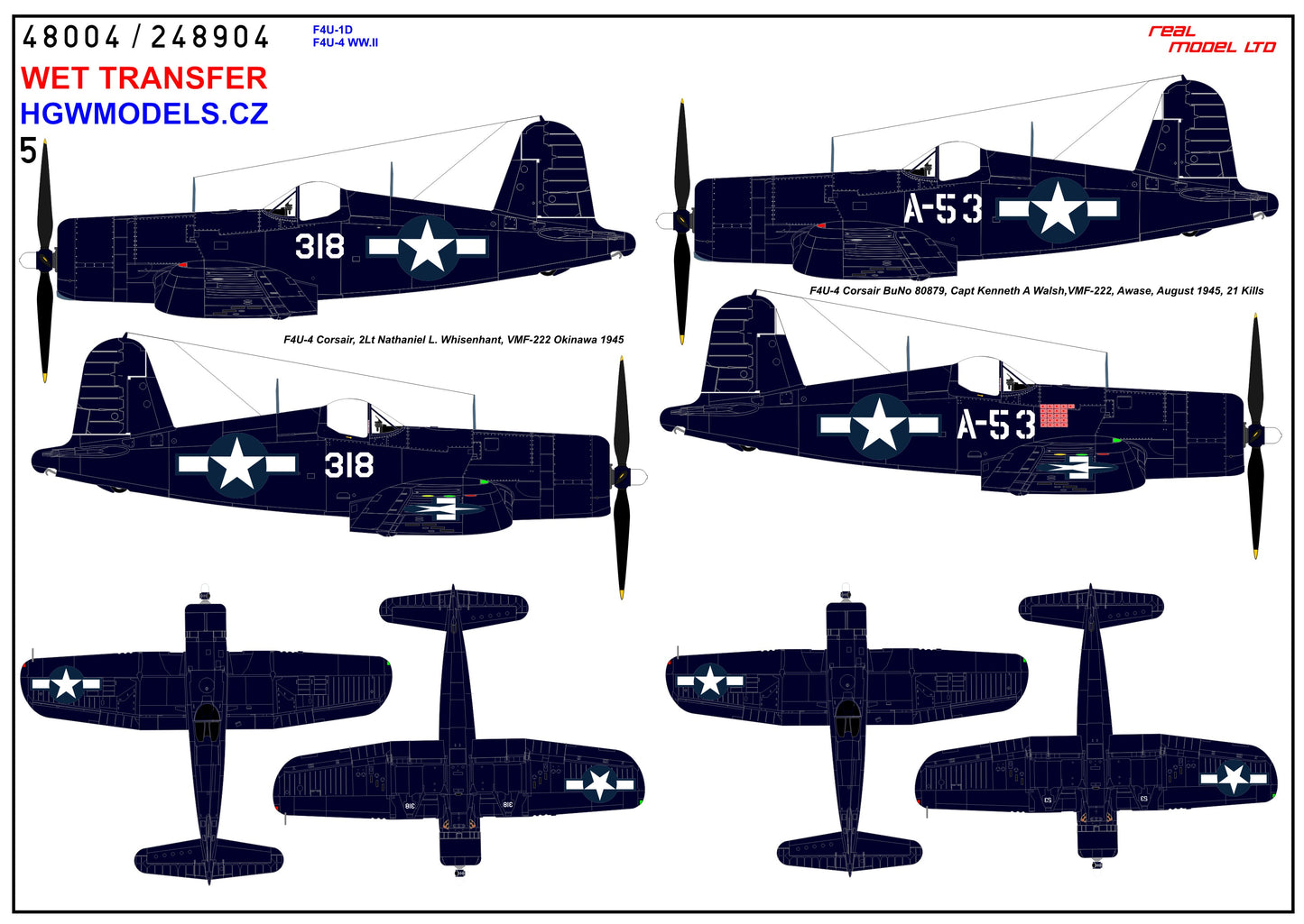 HGW HGW248904 1:48 Vought F4U-1D / F4U-4 Corsair WWII