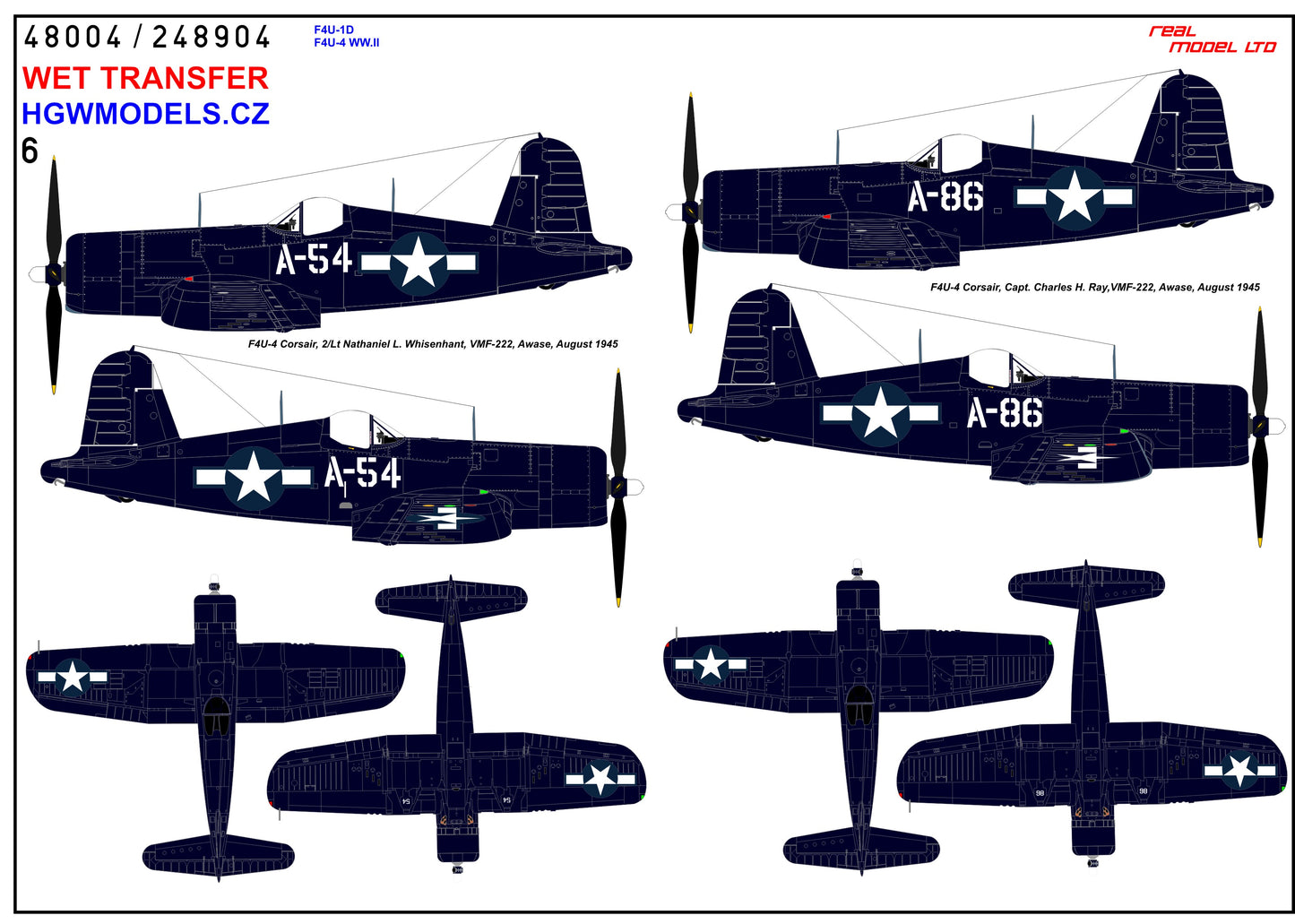 HGW HGW248904 1:48 Vought F4U-1D / F4U-4 Corsair WWII