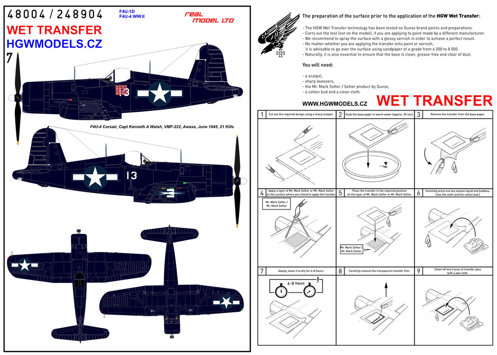 HGW HGW248904 1:48 Vought F4U-1D / F4U-4 Corsair WWII