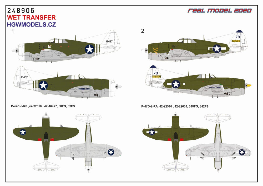 HGW HGW248906 1:48 Republic P-47D Thunderbolt Razorback OVER NEW GUINEA  Markigs