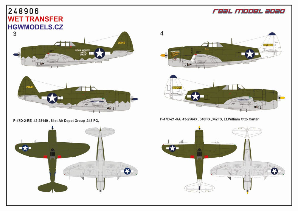 HGW HGW248906 1:48 Republic P-47D Thunderbolt Razorback OVER NEW GUINEA  Markigs