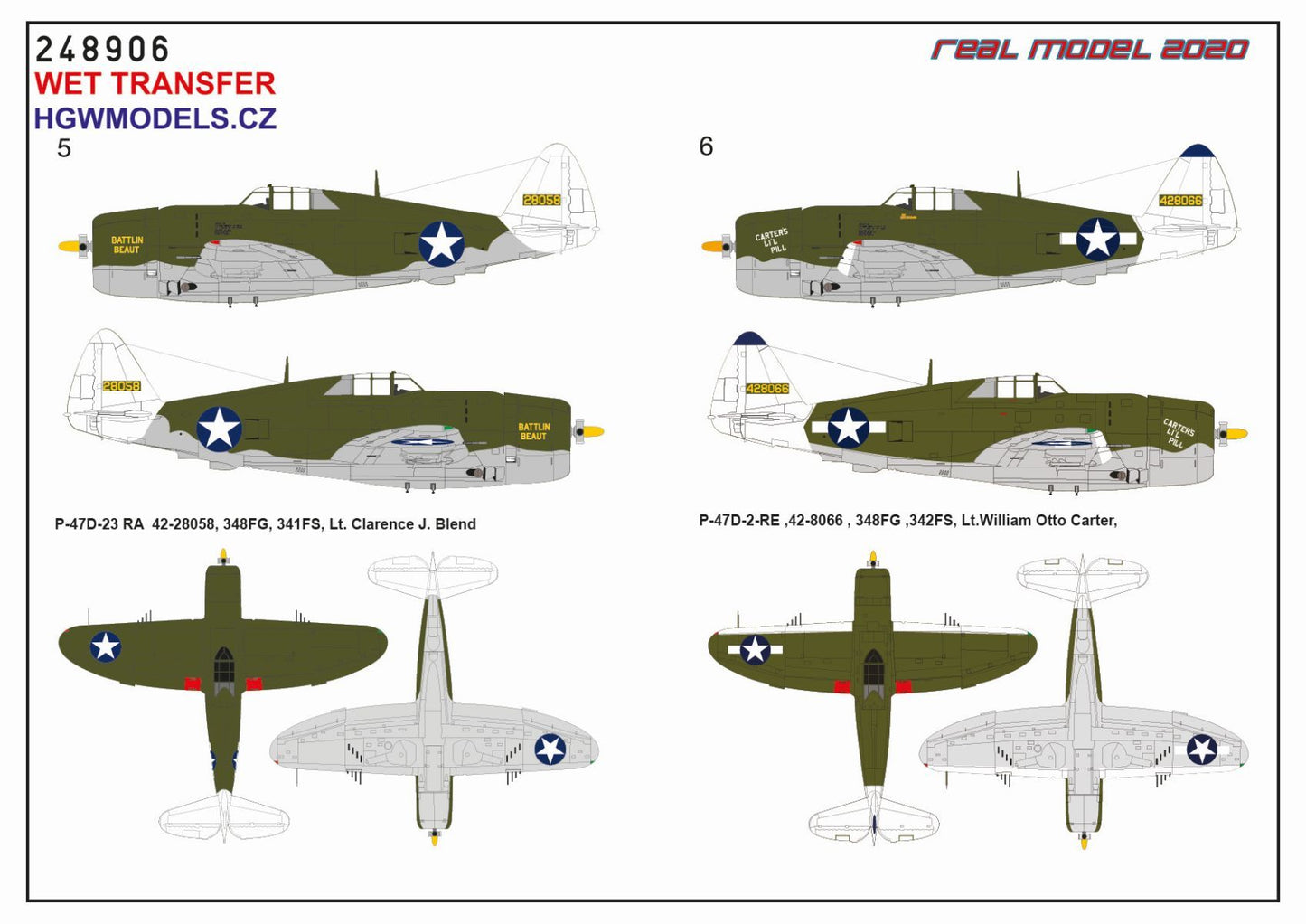 HGW HGW248906 1:48 Republic P-47D Thunderbolt Razorback OVER NEW GUINEA  Markigs