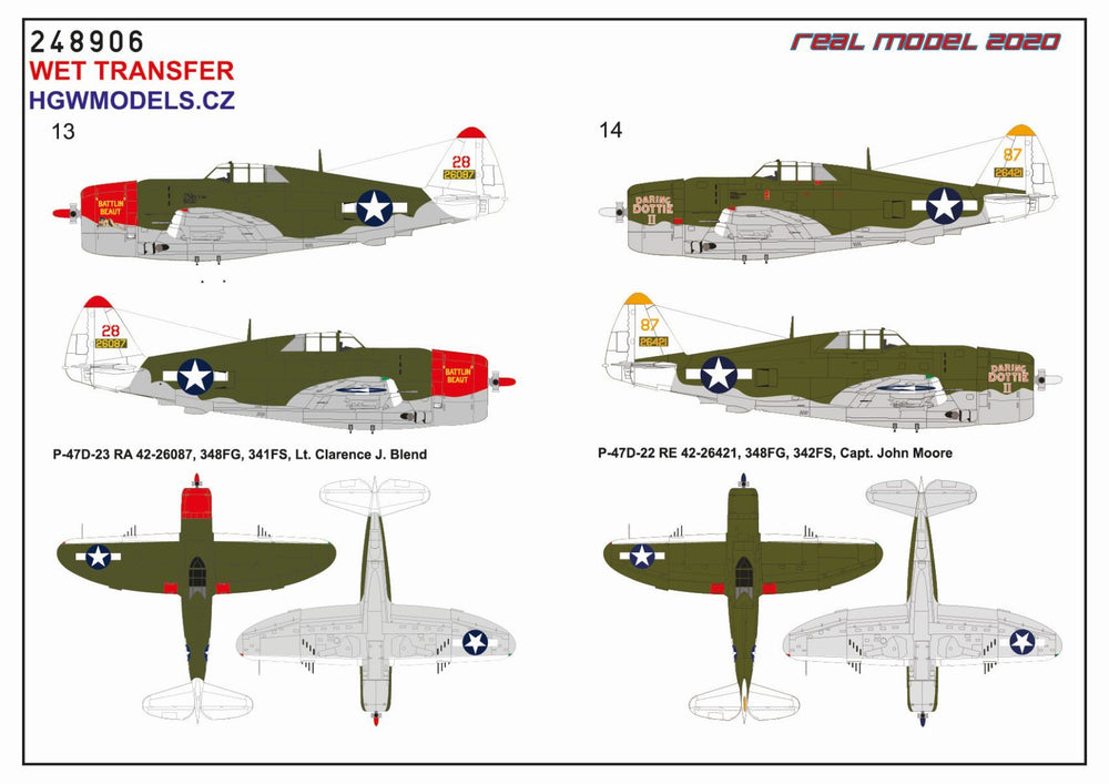 HGW HGW248906 1:48 Republic P-47D Thunderbolt Razorback OVER NEW GUINEA  Markigs