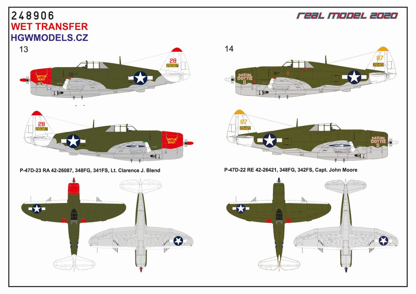 HGW HGW248906 1:48 Republic P-47D Thunderbolt Razorback OVER NEW GUINEA  Markigs