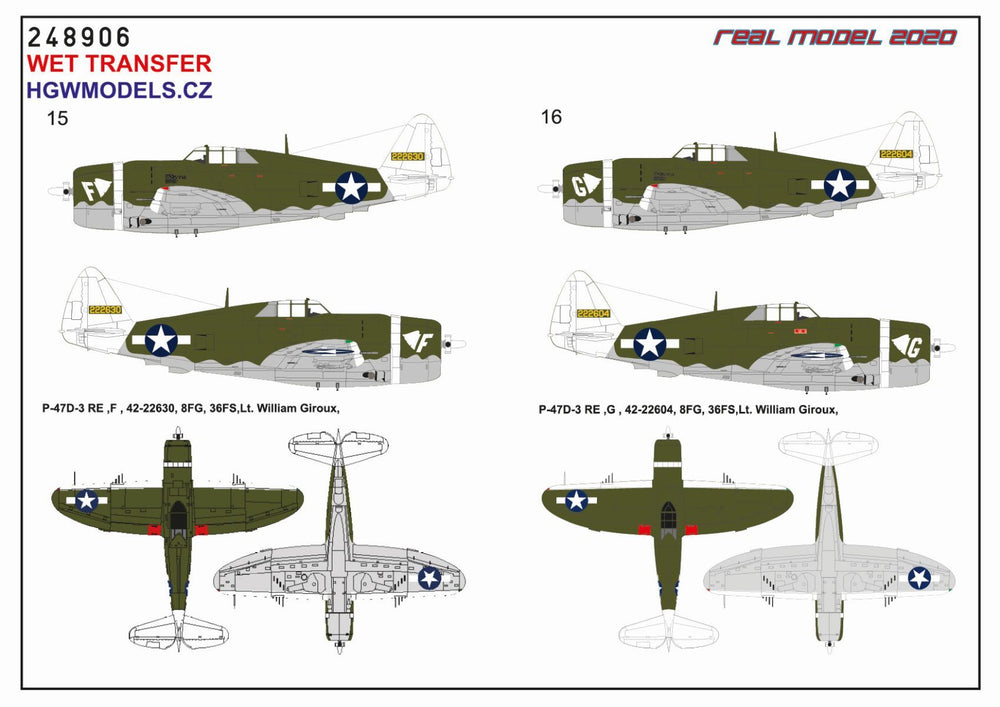 HGW HGW248906 1:48 Republic P-47D Thunderbolt Razorback OVER NEW GUINEA  Markigs