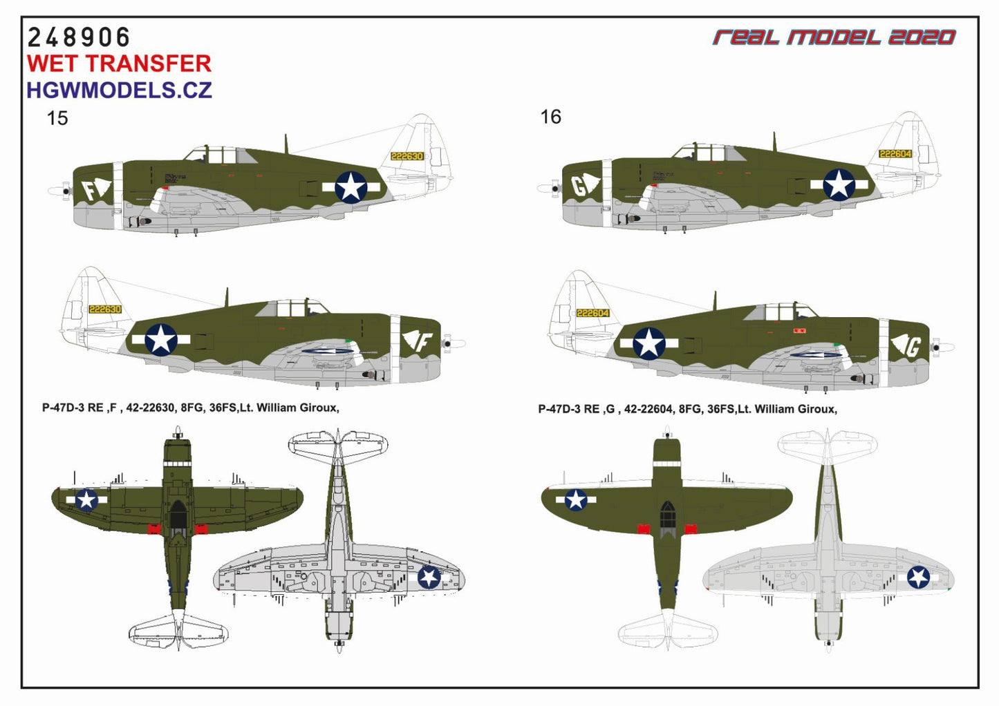 HGW HGW248906 1:48 Republic P-47D Thunderbolt Razorback OVER NEW GUINEA  Markigs