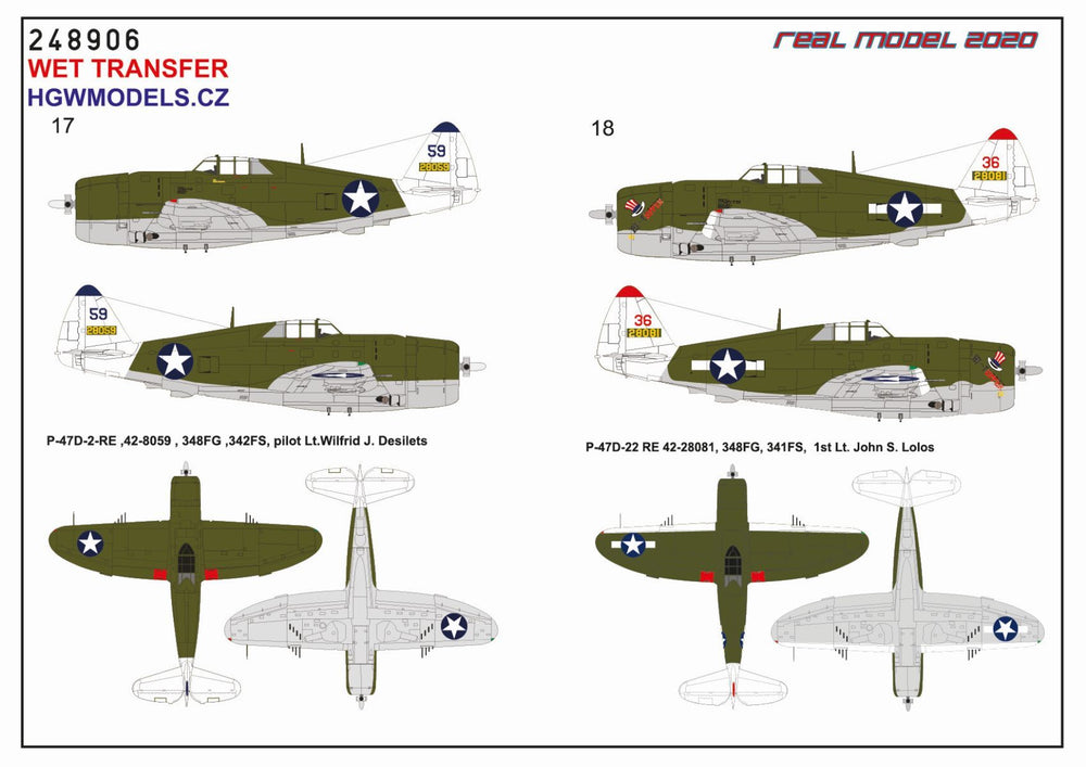 HGW HGW248906 1:48 Republic P-47D Thunderbolt Razorback OVER NEW GUINEA  Markigs