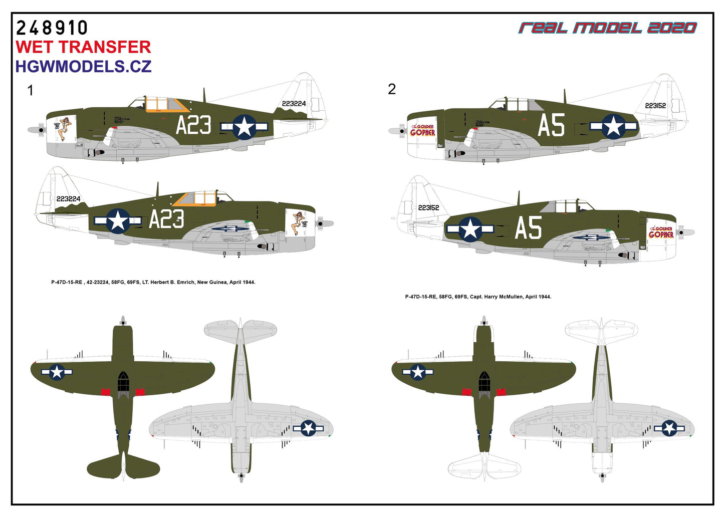 HGW HGW248910 1:48 Republic P-47D Thunderbolt Razorback over New Guinea & Saipan
