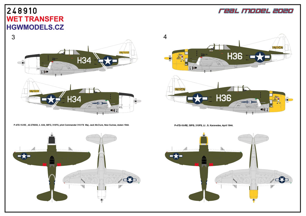 HGW HGW248910 1:48 Republic P-47D Thunderbolt Razorback over New Guinea & Saipan