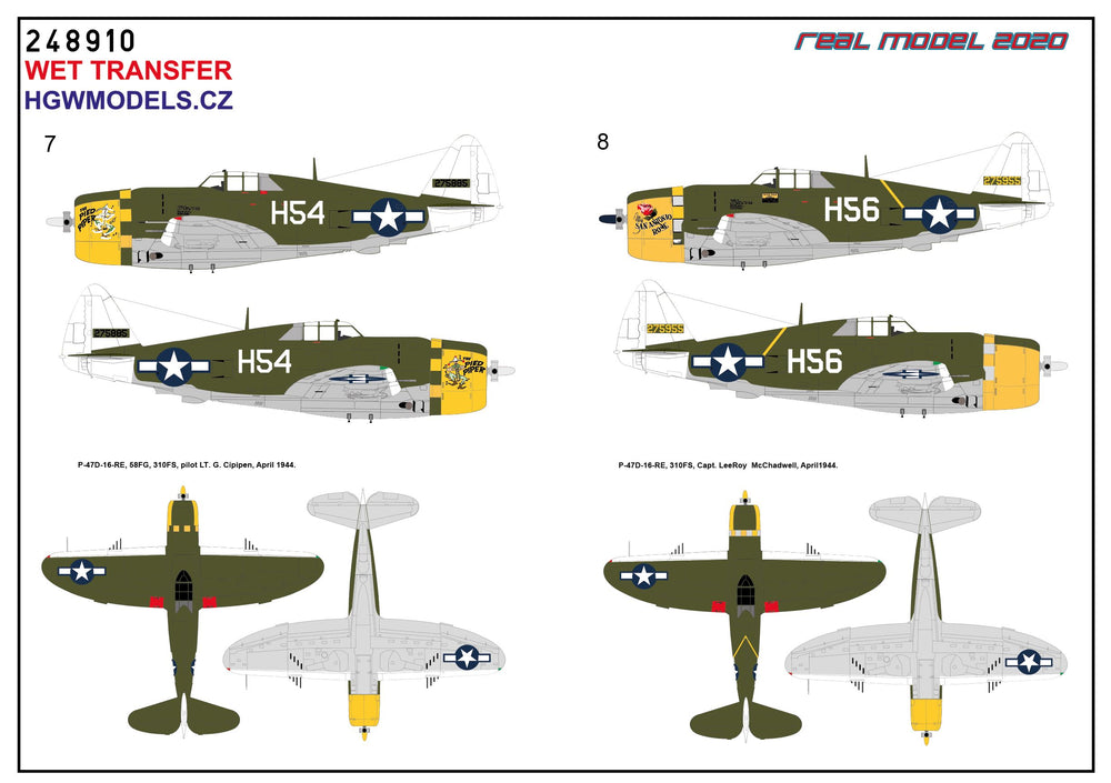 HGW HGW248910 1:48 Republic P-47D Thunderbolt Razorback over New Guinea & Saipan
