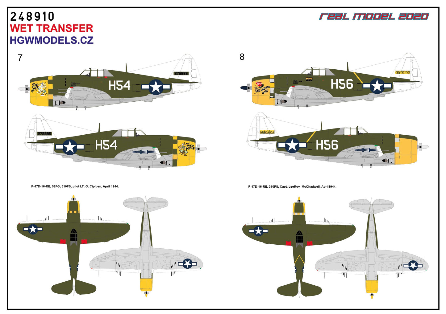 HGW HGW248910 1:48 Republic P-47D Thunderbolt Razorback over New Guinea & Saipan